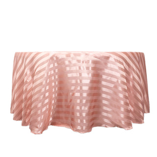 Dusty Rose Satin Stripe Tablecloth: The Perfect Addition to Your Event Decor