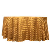 120inch Gold Satin Stripe Seamless Round Tablecloth