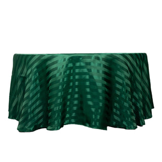 Create Lasting Impressions with the Hunter Emerald Green Satin Stripe Tablecloth