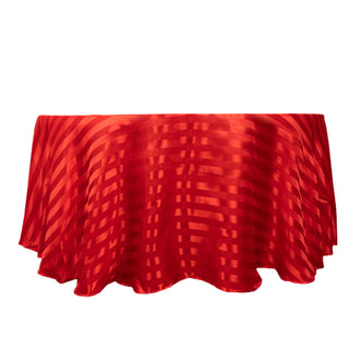 Enhance Your Table Decor with the Red Satin Stripe Seamless Round Tablecloth