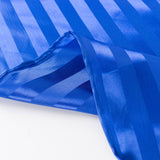 120inch Royal Blue Satin Stripe Seamless Round Tablecloth