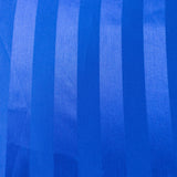 120inch Royal Blue Satin Stripe Seamless Round Tablecloth#whtbkgd