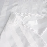 120inch White Satin Stripe Seamless Round Tablecloth