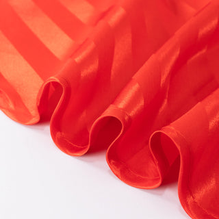 Unleash the Beauty of Your Event with the Red Satin Stripe Tablecloth