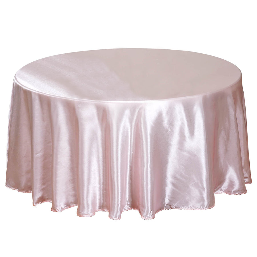 108" Satin Round Tablecloth Rose Gold|Blush