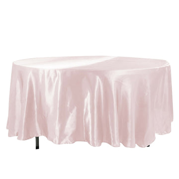 108" Blush Seamless Satin Round Tablecloth