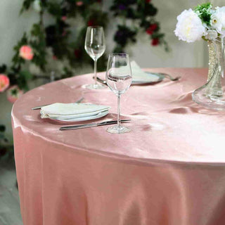 Create a Romantic Atmosphere with the Dusty Rose Satin Tablecloth