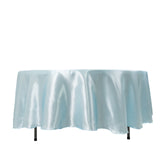 108inch Light Blue Smooth Seamless Satin Round Tablecloth