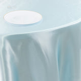 108inch Light Blue Smooth Seamless Satin Round Tablecloth