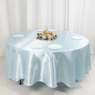 <h3 style="margin-left:0px;"><strong>Durable and Easy to Care For Light Blue Satin Tablecloth</strong>