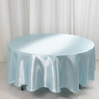 <h3 style="margin-left:0px;"><strong>Elevate Your Event with Elegant Light Blue Satin Tablecloth</strong>