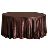 108" Chocolate Satin Round Tablecloth