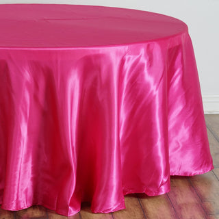 Create a Memorable Event with Fuchsia Satin Tablecloth