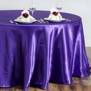 Elegant Purple Satin Tablecloth for a Regal Touch