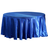 108" Royal Blue Satin Round Tablecloth