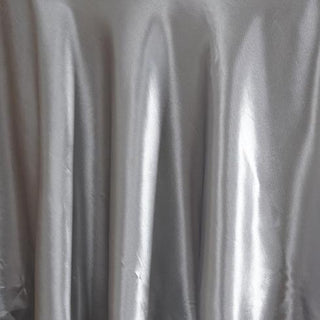 Transform Your Table with a Seamless Silver Satin Tablecloth