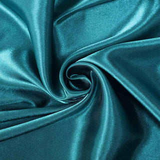 Create Unforgettable Moments with Our Teal Satin Tablecloth