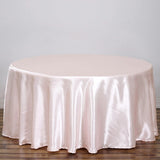 120" Rose Gold|Blush Satin Round Tablecloth