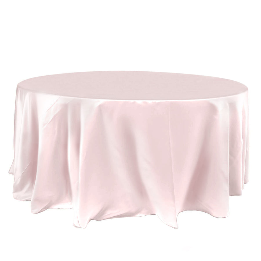 120" Rose Gold|Blush Satin Round Tablecloth