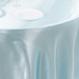 <h3 style="margin-left:0px;"><strong>Seamless Light Blue Satin Round Tablecloth: The Key to a Perfect Table Setting</strong>