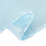 120inch Light Blue Smooth Seamless Satin Round Tablecloth for 5 Foot Table With Floor-Length Drop