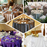 132inch Purple Seamless Satin Round Tablecloth for 6 Foot Table With Floor-Length Drop