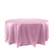 120" Pink Seamless Satin Round Tablecloth for 5 Foot Table With Floor-Length Drop