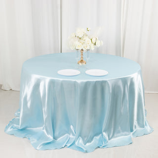 <h3 style="margin-left:0px;"><strong>Durable and Easy to Care For Light Blue Satin Tablecloth</strong>