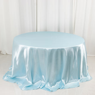 <h3 style="margin-left:0px;"><strong>Elevate Your Event with Elegant Light Blue Satin Tablecloth</strong>