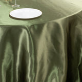 Dusty Sage Green Seamless Satin Round Tablecloth for 6 Foot Table With Floor-Length Drop