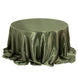 Dusty Sage Green Seamless Satin Round Tablecloth for 6 Foot Table With Floor-Length Drop