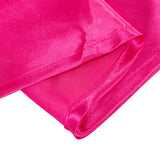 132inch Fuchsia Seamless Satin Round Tablecloth for 6 Foot Table With Floor-Length Drop