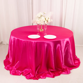 <h3 style="margin-left:0px;"><strong>Durable and Easy to Care For Fuchsia Satin Tablecloth</strong>