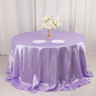 <h3 style="margin-left:0px;"><strong>Durable and Easy to Care For Lavender Lilac Satin Tablecloth</strong>