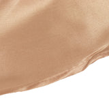 132inch Nude Seamless Satin Round Tablecloth for 6 Foot Table With Floor-Length Drop