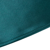 132inch Peacock Teal Seamless Satin Round Tablecloth for 6 Foot Table With Floor-Length Drop