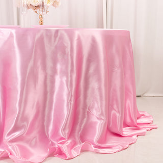 <h3 style="margin-left:0px;"><strong>Seamless Pink Satin Round Tablecloth: The Key to a Perfect Table Setting</strong>