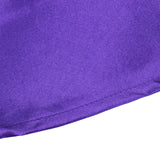 132inch Purple Seamless Satin Round Tablecloth for 6 Foot Table With Floor-Length Drop