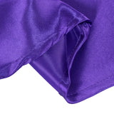 132inch Purple Seamless Satin Round Tablecloth for 6 Foot Table With Floor-Length Drop