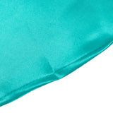 132inch Turquoise Seamless Satin Round Tablecloth for 6 Foot Table With Floor-Length Drop