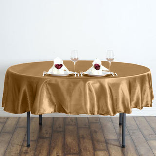 Elegant Gold Satin Tablecloth for a Luxurious Touch