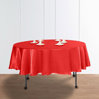Make a Statement with the 90" Red Seamless Satin Round Tablecloth