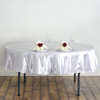 Elegant White Satin Tablecloth for a Stunning Event Décor