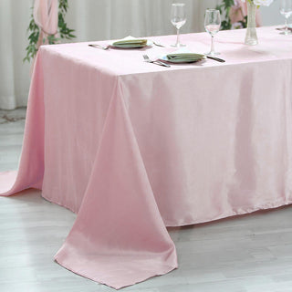Blush Satin Tablecloth for Elegant Event Décor