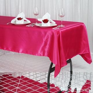Fuchsia Satin Tablecloth for Elegant Event Decor