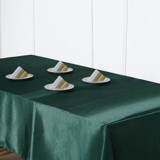 Enhance Your Event Decor with the Hunter Emerald Green Satin Tablecloth