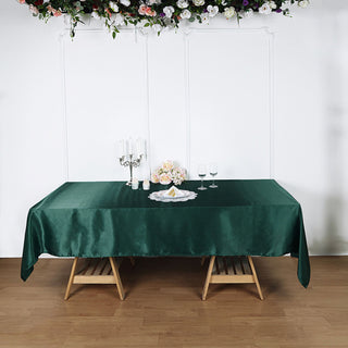 Add Elegance to Your Event with the Hunter Emerald Green Satin Tablecloth