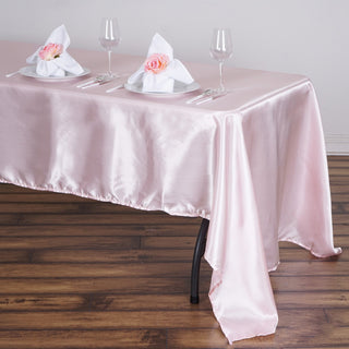 Add Elegance to Your Event with the Blush Seamless Satin Tablecloth