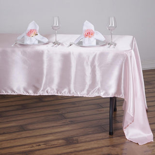 Enhance Your Table Setting with the Blush Seamless Satin Tablecloth