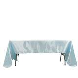 60x126inch Light Blue Smooth Seamless Satin Rectangular Tablecloth